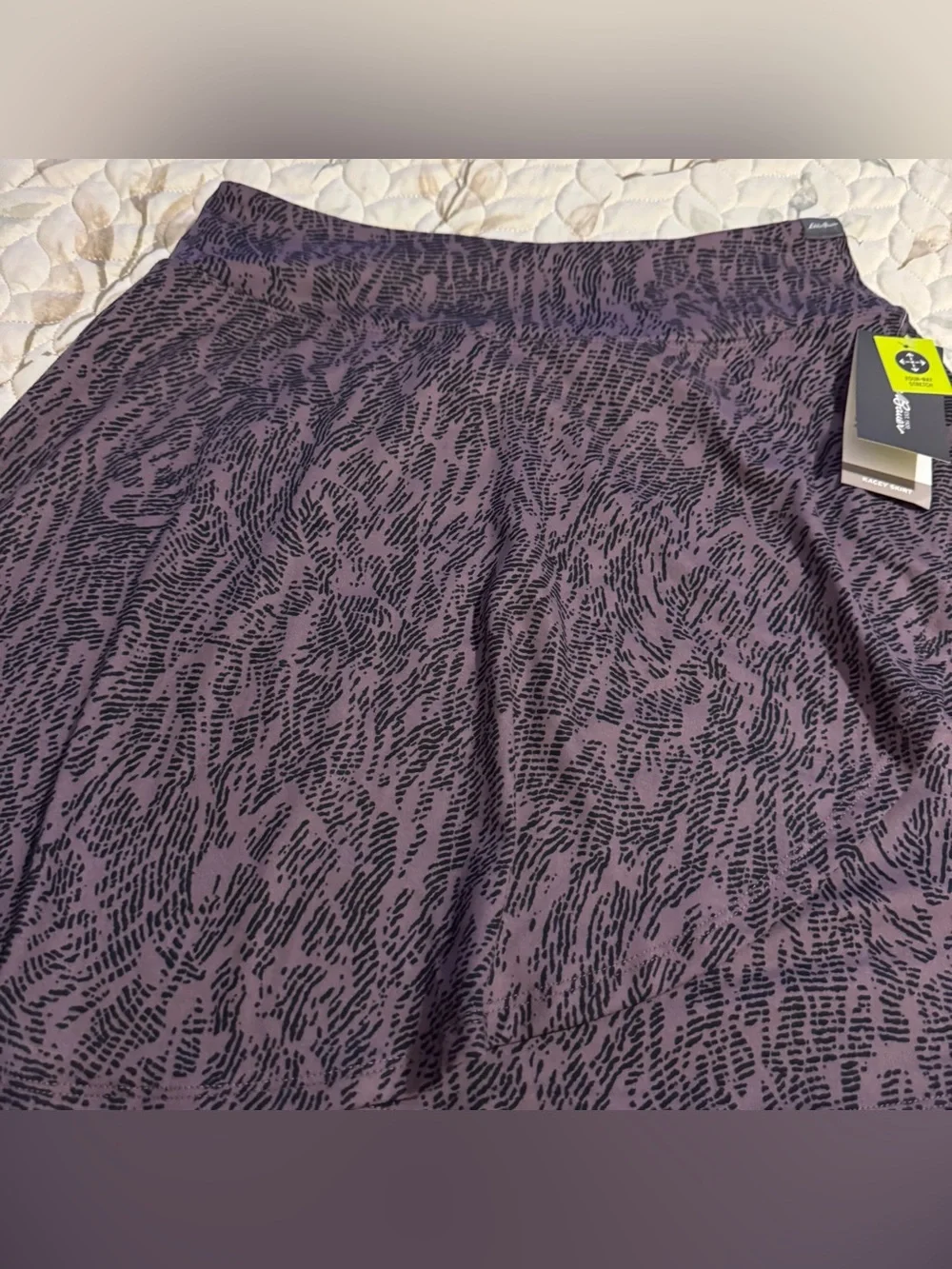 Eddie Bauer Womens Kacey Faux Wrap Skirt NWT Vintage Violet Imprint Active Skort